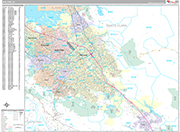 San Jose Wall Map Premium Style